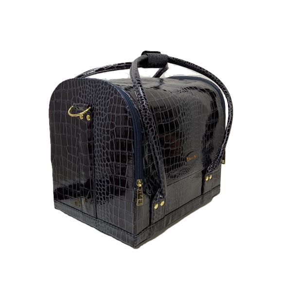 SeneGence Luxury Tiered Faux Croc Vegan Leather Travel Cosmetic Case - Picture 3 of 10